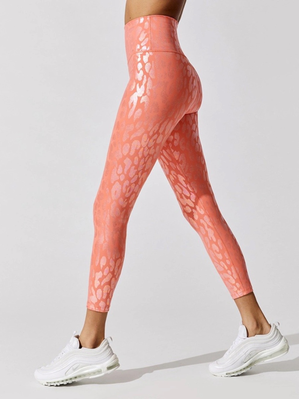 Carbon38 Coral Animal-Print High-Waist Leggings